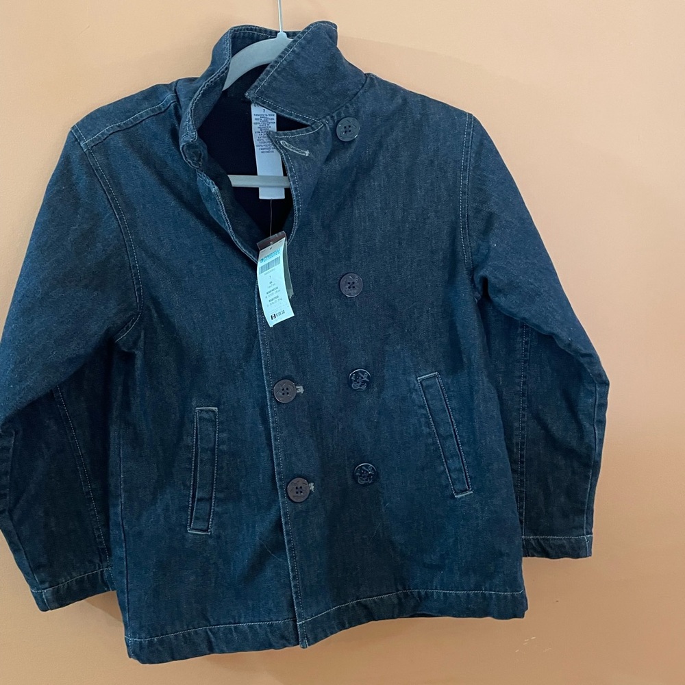 NWT Gymboree lined Blue Jean Jacket /Coat with Stand-Up Collar and Tailored Fit